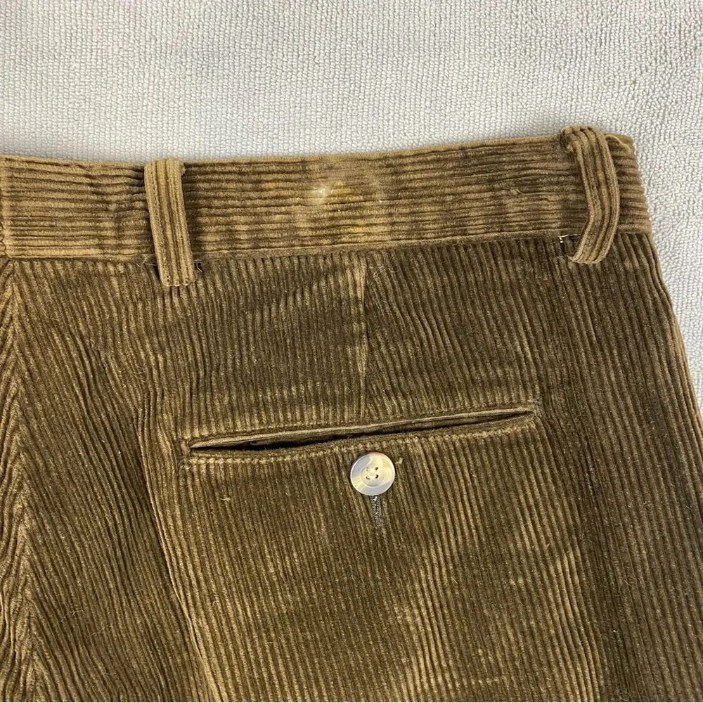Baracuta Brown Flat Front Corduroy Pants in men's size 38x32 (actual 38x31)